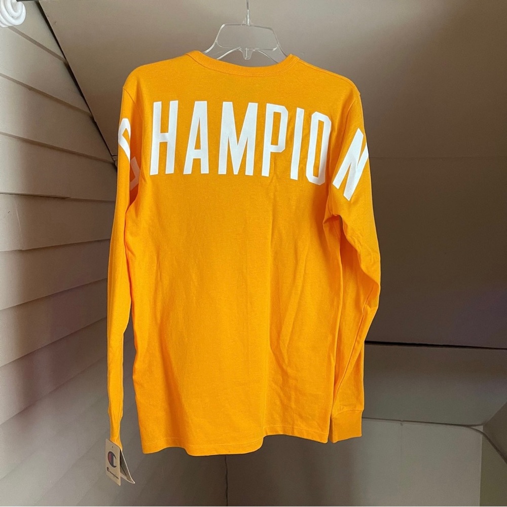 Champion Long Sleeve Yellow T-Shirt S